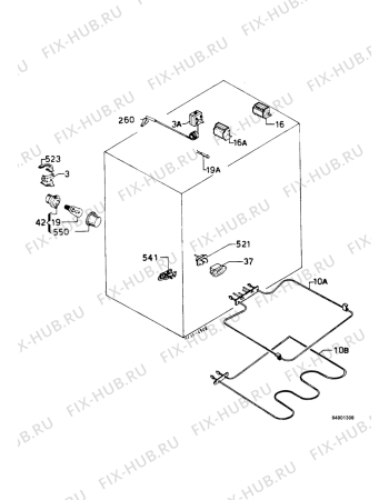 Взрыв-схема плиты (духовки) Zanussi HN423W - Схема узла Functional parts